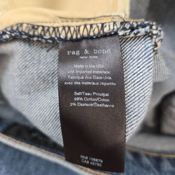 Rag & Bone High Rise Farrah Ankle Cigarette Raw Hem Jeans Size 26 - Picture 7 of 8